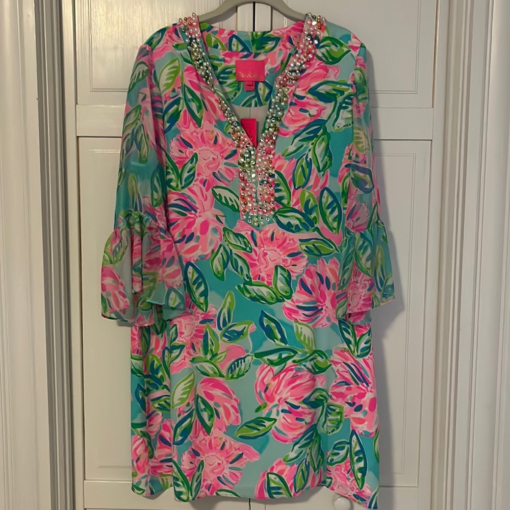 NWT Lilly Pulitzer Elenora Silk Dress Size L